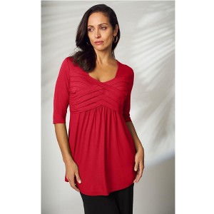 Jessica London Stretch Knit Pleated Tunic - 1 of 4
