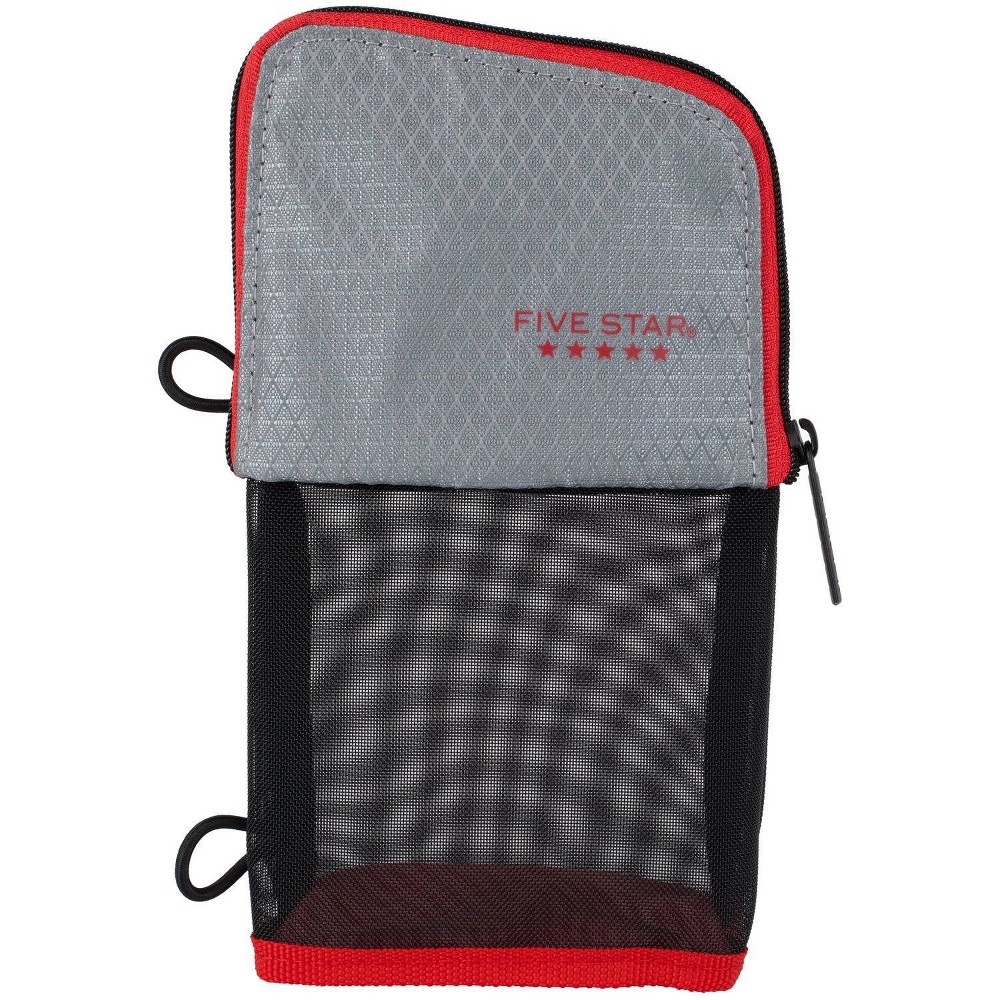 Mead Five Star Stand and Store Pencil Pouch (Colors May Vary): Zipper Closure, Multicolored, Polyester & Fabric, 8"x4.5"