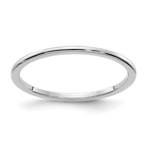 Black Bow Jewelry 1.2mm 10k White Gold Polished Half Round Stackable Band - 1 of 4