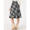INSPIRE CHIC Women's Tartan Plaid High Waist Belted Vintage A-Line Midi Skirt - 4 of 4