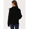 Seta T Women's Casual Long Sleeve Half Zip V Neck Collar Ribbed Knit Sweater - 4 of 4