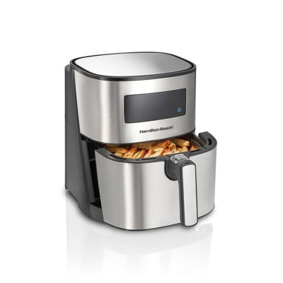 Hamilton Beach 5L Digital Air Fryer - Silver: Stainless Steel, 1700W, Digital Control, 1-Year Warranty, Hand Wash