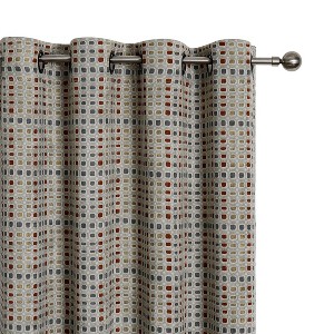 Kate Aurora 2 Piece Multi Color Modern Contempo Abstract Chenille Light Filtering Grommet Top Curtains - 1 of 4