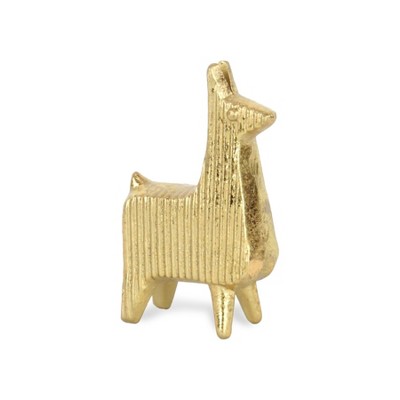 Cheung's Sidero Golden Cast Iron Llama Table Decor