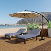 LeisureMod Chelsea Modern Outdoor Chaise Lounge Chairs with Black Frame - Set of 2 - 2 of 4