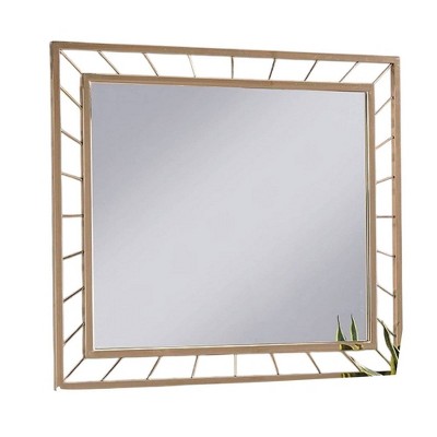 Royal Hampton Decorative Accent Mirror, 39 Inch Glam Gold Plated Metal Frame