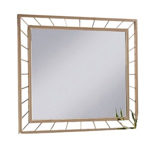 Royal Hampton Decorative Accent Mirror, 39 Inch Glam Gold Plated Metal Frame - 1 of 4