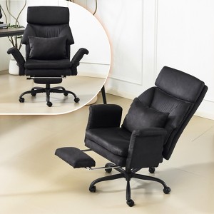 VINGLI Adult 100-130¡ã Reclining Tall & Big Office Chair with Foot Rest & Adjustable Armrests, Ergonomic Comfy Wide-Seat Gamer Chair, Microfiber - 1 of 4