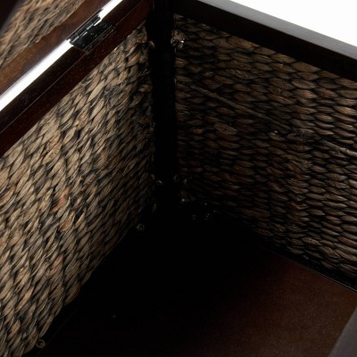 Wilson Rustic Brown Wicker Storage Trunk with Acacia Frame