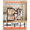 VEVOR Clothing Garment Rack,Heavy Duty Closet Wardrobe,7 Adjustable Tiers Clothes Racks with Steel Frame,850lbs Load Capacity with 4Hanging Rods,Black - 3 of 4