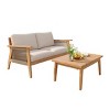 2-Piece Outdoor Small Space Patio Chat Set with Rope-Back Acacia Wood Sofa and Coffee Table, Modern Seating for Porch or Balcony-The Pop Home - 2 of 4