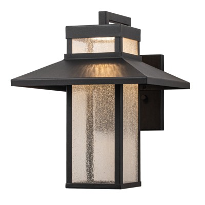 LLHZSY Modern Industrial Black 13" Integrated LED Outdoor Wall Lights Sconce - 3000K Warm Light