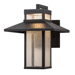 LLHZSY Modern Industrial Black 13" Integrated LED Outdoor Wall Lights Sconce - 3000K Warm Light - 1 of 4