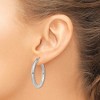Black Bow Jewelry 3mm x 30mm 14k White Gold Classic Round Hoop Earrings - 3 of 4
