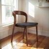 Mid-Century Modern Solid Wood Dining Chairs Set of 2, PU Leather Upholstered Chairs with Curved Back for Kitchen or Dining Room-The Pop Home - 2 of 4