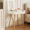 Small Makeup Vanity Table, Dresser Desk with 2 Drawers , Flip Top Mirror Organizer, Makeup Dressing Table for Bedroom - 2 of 4
