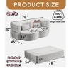 Modern Floor Sofa with 2 Pillows,Convertible Teddy Fabric Foam-Filled Sleeper Sofa Bed,15" Full Size Folding Mattress - Leovsnove - 3 of 4