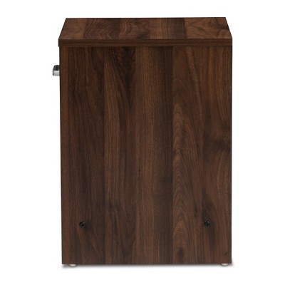 Modern Hansel 1-Drawer Nightstand in Dark Brown and Grey Finish