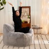 Gulches Comfy Bean Bag Sofa for Adults with Back Support, Gray Faux Fur Floor Sofa, Stuffed Bean Bag Chair for Living Room Bedroom - 4 of 4