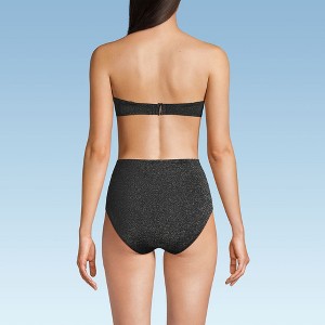 Lands' End Women's Chlorine Resistant Shine Twist Front Bandeau Bikini Swimsuit Top - 1 of 4