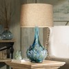 Possini Euro Design Kenya Modern Table Lamp 29 1/2" Tall Blue Green Glaze Ceramic Beige Linen Shade for Bedroom Living Room House Home Bedside Office - 2 of 4