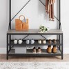 72 Inch Industrial Hall Tree with Bench and Shoe Storage, Metal Frame Coat Rack Shoe Bench with 8 Hooks & Storage Shelf for Entryway, Hallway - 3 of 4