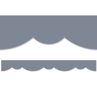 Creative Teaching Press Charcoal Stylish Scallops EZ Border, 48 Feet (Pack of 6)