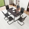7-Piece Extendable Dining Set with Rectangle Kitchen Table and 6 PU Armless Chairs - 4 of 4