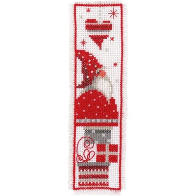 Vervaco Bookmark Counted Cross Stitch Kit 2.5"X8" 2/Pkg-Christmas Gnomes (14 Count)