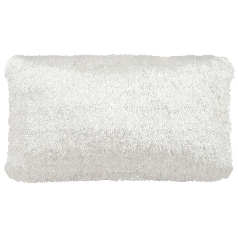 14x24 Oversized Chenille Textured Washed Woven Lumbar Throw Pillow White  - Evergrace : Target