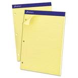 Ampad Double Sheets Pad Narrow/Margin Pad 8 1/2 x 11 3/4 Canary 100 Sheets 20246