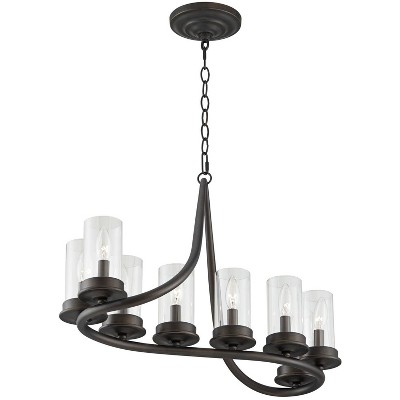 Heritage Bronze Farmhouse 8-Light Linear Pendant Chandelier