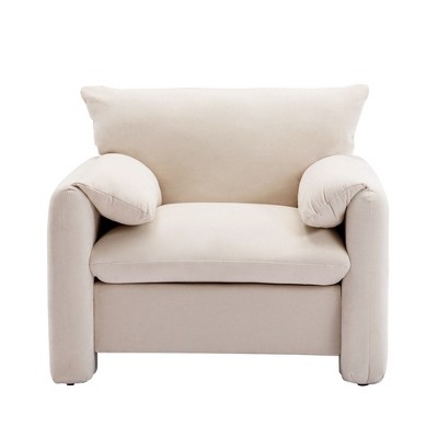 Vynxaria 22.8 Inch Modern Accent Chairs, Gray PU Corduroy Recliners with Footrests, Ideal for Bedroom and Living Room
