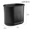 mDesign Small Metal Oval 2.5 Gallon Bathroom Trash Can Wastebasket - 3 of 4