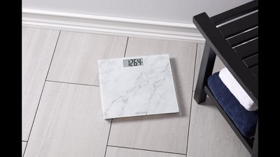 White Marble Design Digital Glass Bathroom Scale