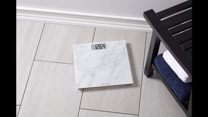 Glass Digital Scale with Marble Design White - Taylor, 2 of 12, play video