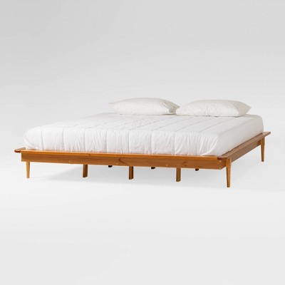 Boho Solid Wood King Platform Bed Caramel - Saracina Home