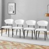 DOMETOUR White Minimalist Ergonomic Dining Chair with Curved Backrest, Set of 4, Available in Black and White - 3 of 4