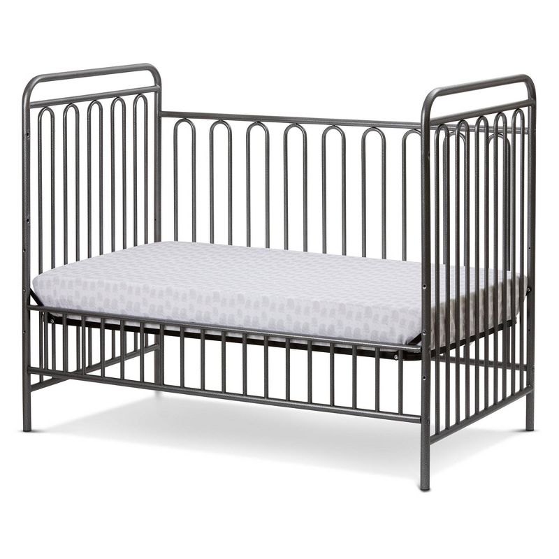 L.A. Baby Trinity 3-in-1 Convertible Full Sized Metal Crib - Pebble Gray, 5 of 6