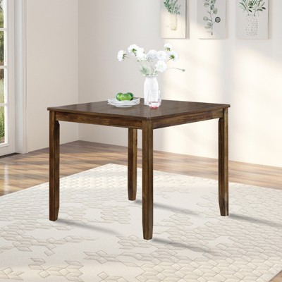 Aukfa Wooden Dining Table for 4 –  Kitchen Table, Walnut Finish, for Dining Room or Kitchen