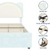 Children's Soft Bed, Adjustable Headboard, Solid Wood Strip Support, Noiseless, Easy to Assemble, with a Cute Bear-shaped Design and Drawers - 3 of 4
