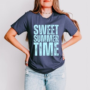 Simply Sage Market Sweet Summer Time Block Distressed Short Sleeve Tee - 1 of 4