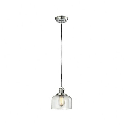Bell - 1 Light Cord Hung Mini Pendant In Industrial Style-10 Inches Tall and 8 Inches Wide