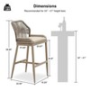 PURPLE LEAF Patio Sunbrella Bar Stools Set of 2 Handwoven Wicker Bar Height Stool Modern Aluminum Outdoor Wicker Barstools with Back and Cushion - 4 of 4