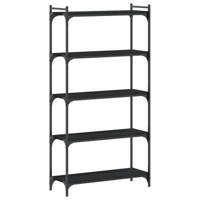 vidaXL Bookcase Storage Bookshelf Display Book Cabinet Black Engineered Wood - Black 31.5" 60.6"