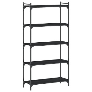 vidaXL Bookcase Storage Bookshelf Display Book Cabinet Black Engineered Wood - Black 31.5" 60.6" - 1 of 4