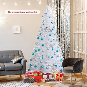 Costway 5/6/7/8 FT Artificial Christmas Tree Unlit Christmas Tree with 350/650/950/1138 Branch Tips Foldable Metal Stand - 1 of 4