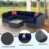 ELJGET Outdoor Patio Furniture Set, 7 Pieces PE Wicker Modular Sofa with Cushion and Glass Table - 4 of 4