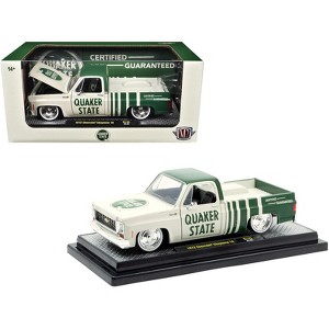 1973 Chevrolet Cheyenne 10 Pickup Truck "Quaker State" Beige and Green Limited Edition 1/24 Diecast Model Car by M2 Machines - 1 of 3