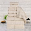 Chevron Zero Twist Cotton Solid and Jacquard Hand Towel Set of 6 by Blue Nile Mills - 2 of 4